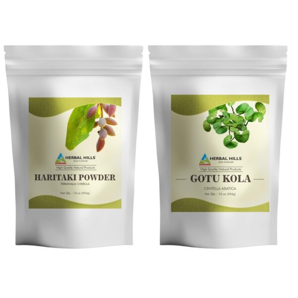 Pack combo polvo fruta Haritaki y Gotu Kola Herbal Hills