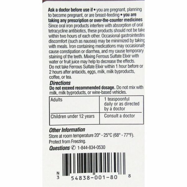 Pack completo de elixir de sulfato ferroso 16 onzas