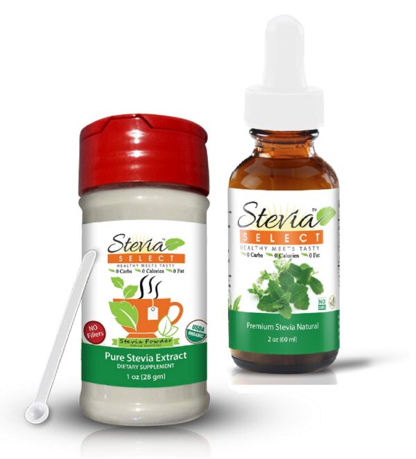 Pack Stevia Select orgánica en polvo y líquido 2 oz