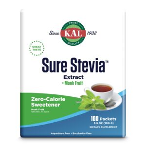 Version 1.0.0 Paquete KAL Stevia Plus Monk Fruit 100 sobres 3.5oz