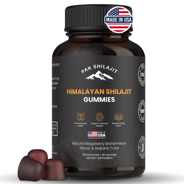 Gomitas PakShilajit Himalayan frente al empaque