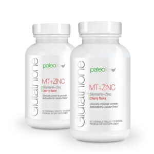 Paquete PaleoLife Glutatión Cardo Mariano Zinc 60 tabletas.