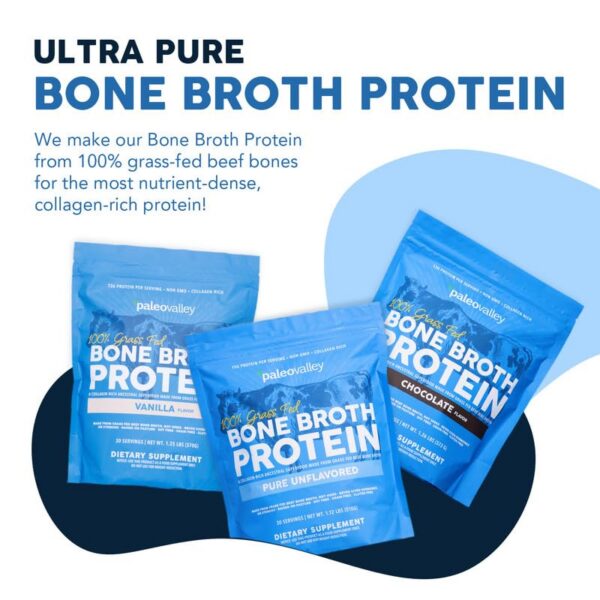 Etiqueta lateral del frasco Paleovalley polvo de hueso