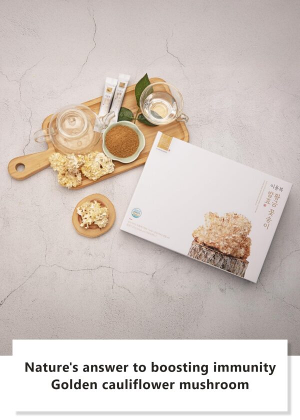 Palitos individuales de hongo coliflor dorado coreano