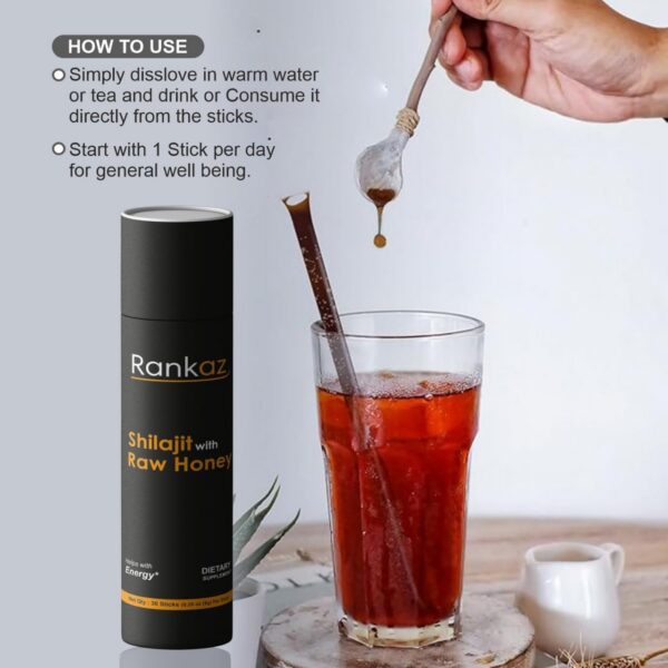 Palitos nutritivos de miel con shilajit puro Rankaz