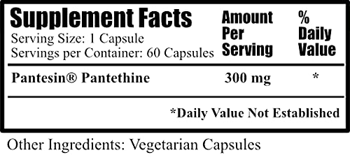 Pantetina Pantesin cápsulas vit B5 ingredientes y presentación