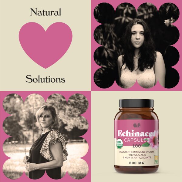 Paquete de 100 cápsulas de equinácea orgánica