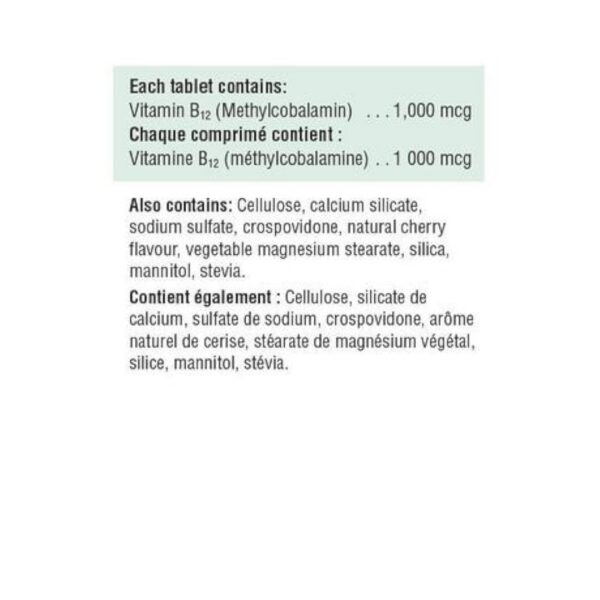 Version 1.0.0 Paquete 100 tabletas sublinguales Jamieson vitamina B12