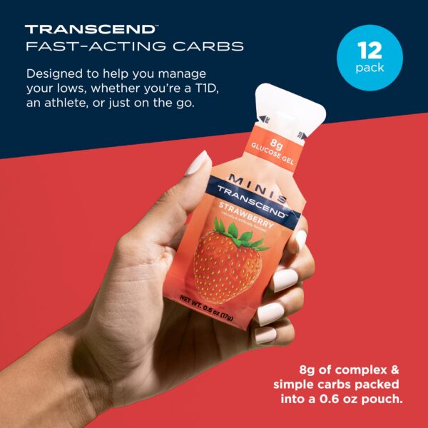 Paquete 12 geles mini fresa Transcend Foods sin gluten ni cafeína