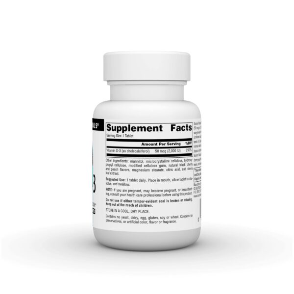 Paquete 120 tabletas Source Naturals vitamina d-3 disolución rápida