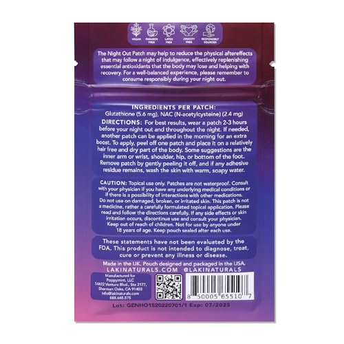 Version 1.0.0 Paquete de 15 Night-Out Patches de Laki Naturals