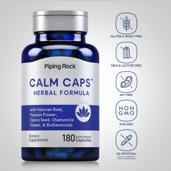 Paquete 180 cápsulas Calm mezcla herbal sin OMG ni gluten