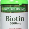 Paquete de 2 biotina nature's bounty 5000mcg 60 tabletas