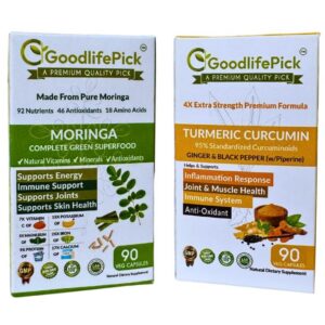 Paquete de 2 cápsulas de cúrcuma y moringa GoodLifePick