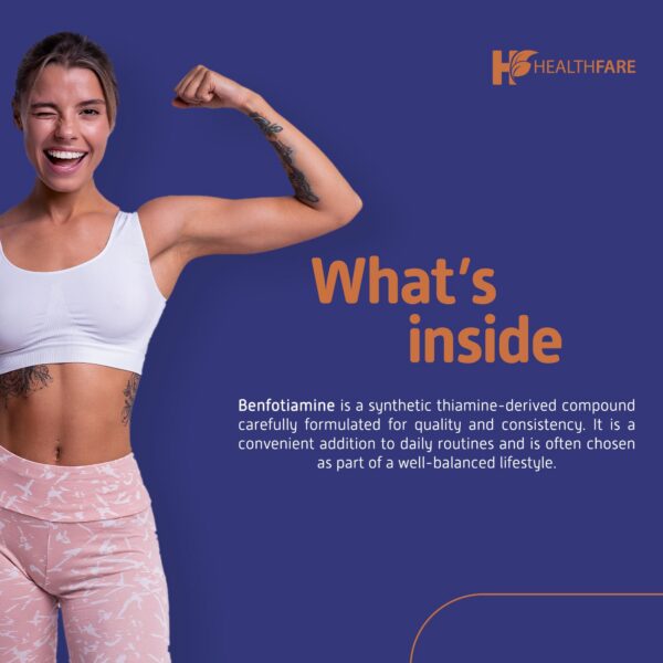 Paquete de 2 frascos Benfotiamina Healthfare 300mg