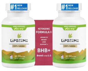 Paquete de 2 frascos de cápsulas Lipo-zeme BHB para energía