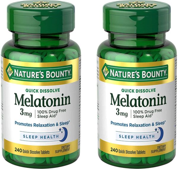 Version 1.0.0 Paquete de 2 frascos de Melatonina Nature's Bounty 3mg 240 tabletas