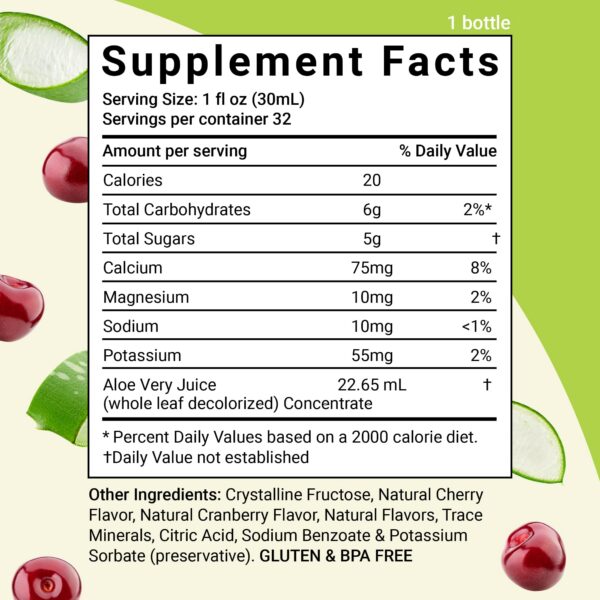 Paquete 2 jugo aloe vera orgánico sabor cereza arándano Aloe Life