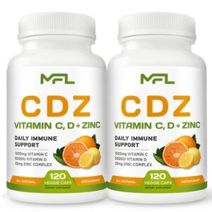 Version 1.0.0 Paquete de 2 MUSCLE FOOD LABS vitaminas C D3 Zinc 240 cápsulas vegetales