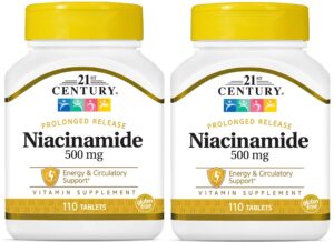 Paquete 2 niacinamida 500 mg tabletas liberación prolongada 110 unidades