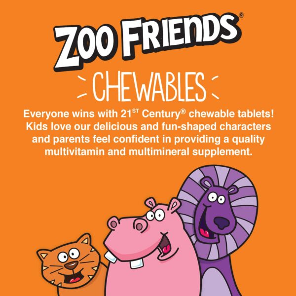 Paquete de 2 Zoo Friends multivitaminas masticables 21st Century