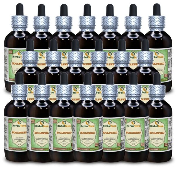 Paquete de 20 botellas de glicerita Bugleweed sin alcohol HerbalTerra