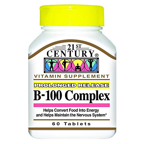 Vitamina B-100 complejo 21st Century paquete de 4 frascos 60 tabletas