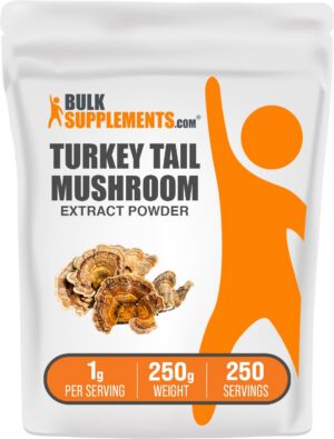 Paquete 250g BulkSupplements extracto polvo hongo cola de pavo