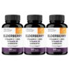 Paquete 3 Elderberry vitamina C zinc 120 cápsulas