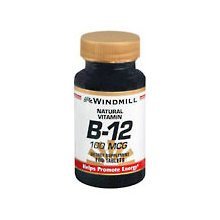 Version 1.0.0 Paquete de 3 frascos Vitamina B12 Windmill 100 mcg 100 tabletas