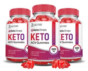 Paquete de 3 gominolas Keto Drops botella frontal