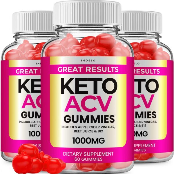 Paquete de tres gomitas keto ACV Great Results para pérdida peso