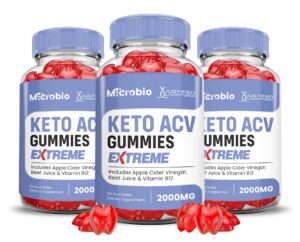 Paquete de 3 botellas gomitas Microbio Keto ACV 2000mg 180 unidades