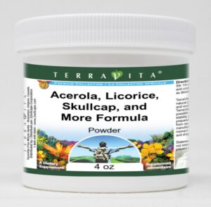 Paquete de 3 polvo fórmula acerola regaliz escutelaria TerraVita 4oz