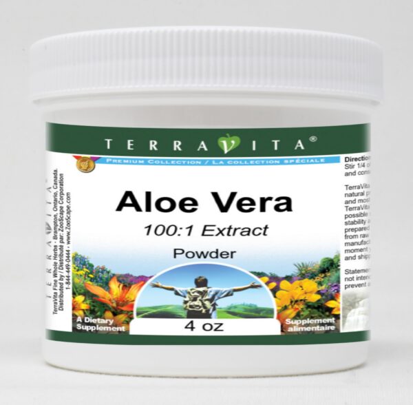 Paquete de 3 polvo Aloe Vera 100:1 TerraVita 4 onzas