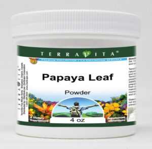 Version 1.0.0 Paquete de 3 polvo hoja de papaya TerraVita 4 oz