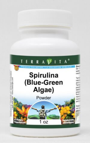 Paquete 3 polvo Spirulina TerraVita alga azul-verde 1 onza