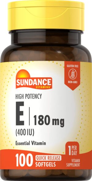 Version 1.0.0 Paquete de 3 Sundance vitaminas Vitamina E 400IU 100 softgeles