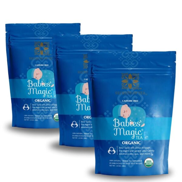 Paquete de 3 té orgánico para cólicos y gases en bebés