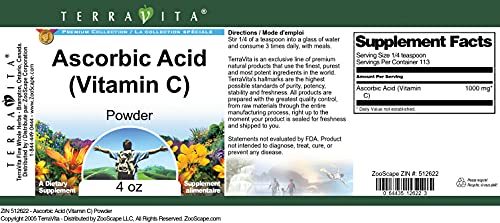 Paquete de 3 Terravita ácido ascórbico vitamina c polvo
