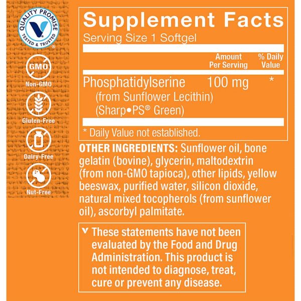 Paquete 30 cápsulas blandas fosfatidilserina girasol 100 mg