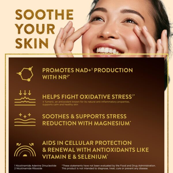 Paquete de 30 cápsulas Swisse NAD+ calm skin para mujeres y hombres