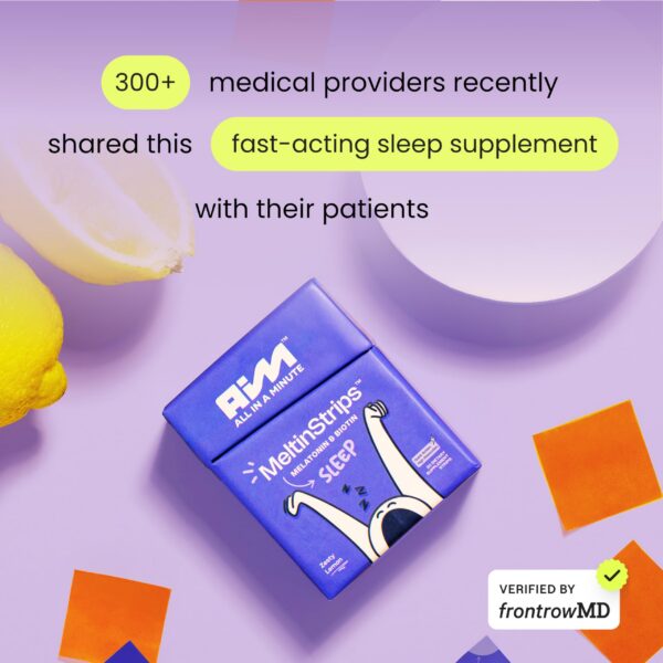 Paquete 30 tiras orales para dormir MeltinStrips sabor limón