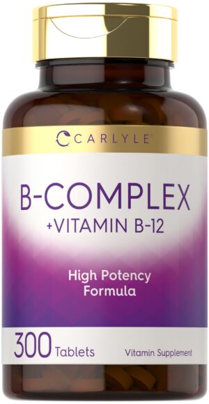 Paquete 300 tabletas vitamina B complejo Carlyle alta potencia