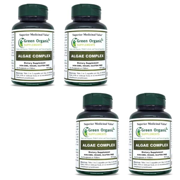 Version 1.0.0 Paquete de 4 cápsulas vegetales orgánicas de algas sin OGM
