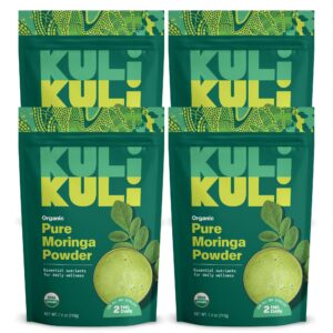 Version 1.0.0 Paquete de 4 polvos orgánicos de moringa Kuli Kuli