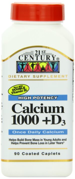 Paquete 4 suplementos calcio 21st century 1000mg vitamina D