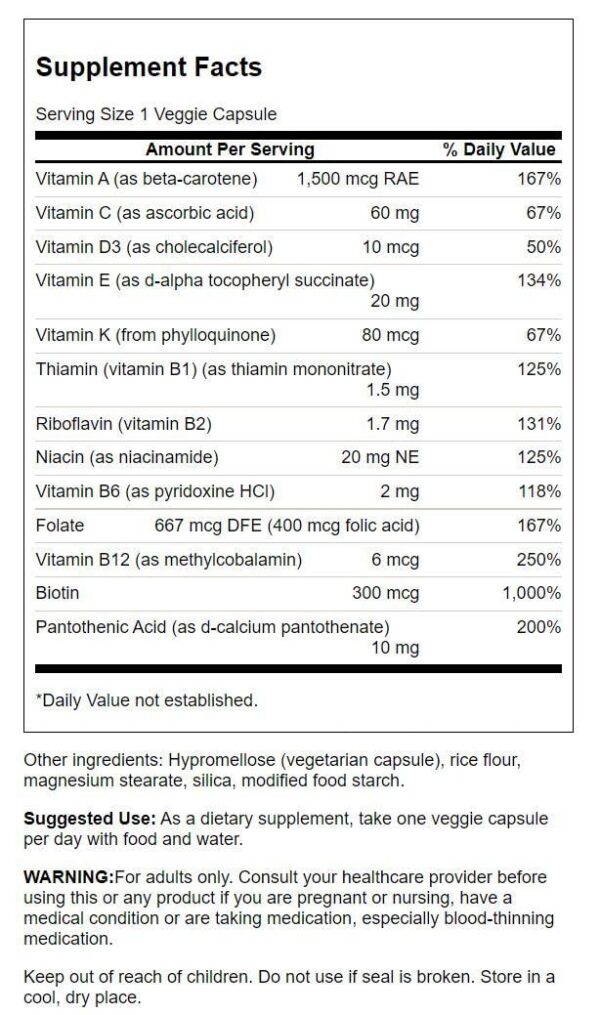 Paquete 4 Swanson multivitamínico vitamina esencial soporte huesos