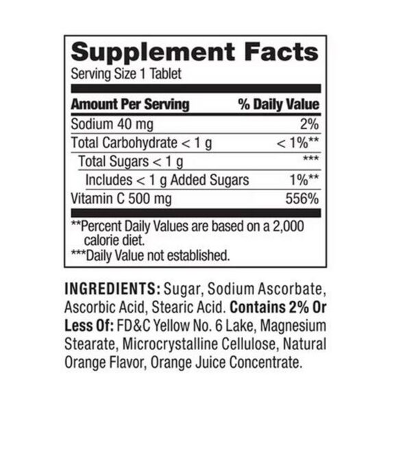 Paquete 4 TOP CARE vitamina c masticable 60 tabletas