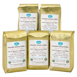 Version 1.0.0 Paquete 5 libras café enema orgánico Purelife tueste aire Light